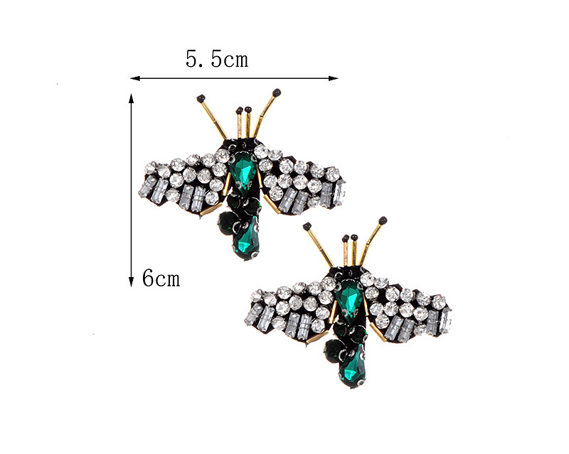 Fashion Green Bee Shape Decorated Earrings,Stud Earrings