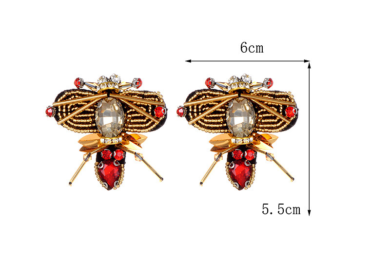 Fashion Red Bee Shape Decorated Earrings,Stud Earrings