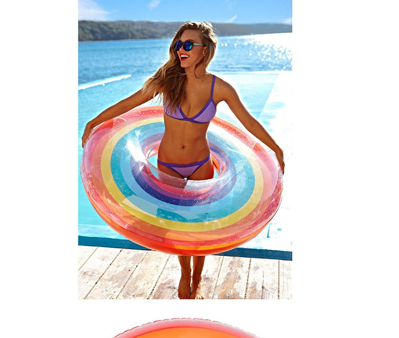 Fashion Multi-color Rainbow Pattern Decorated Swimming Ring(160g),Swim Rings