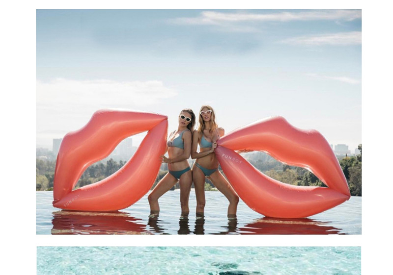 Fashion Pink Lip Shape Decorated Floating Row,Swim Rings