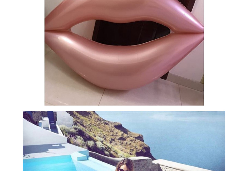 Fashion Pink Lip Shape Decorated Floating Row,Swim Rings