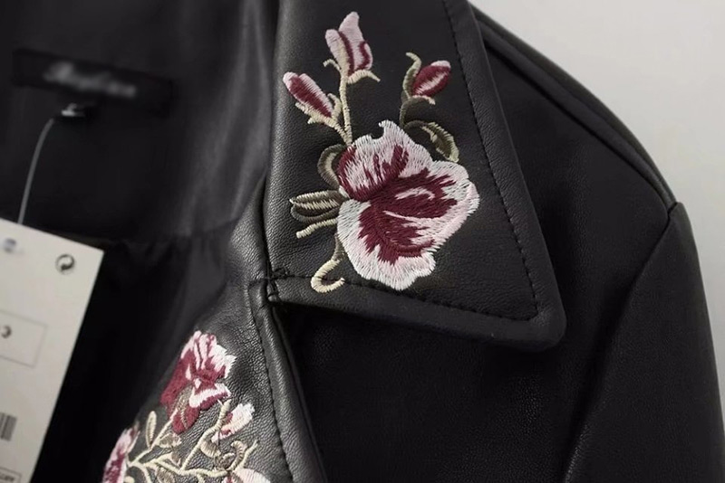 Fashion Black Flower Shape Decorated Coat,Coat-Jacket