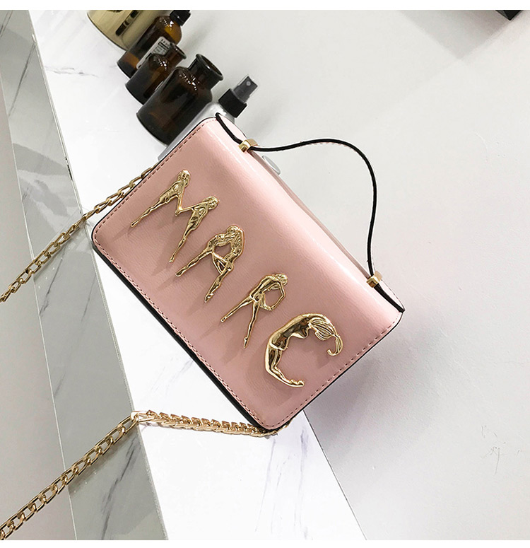 Fashion Pink Letter Shape Decorated Bag,Shoulder bags