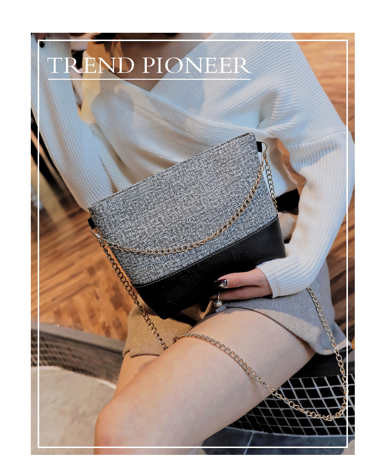Fashion Gray Color-matching Decorated Bag,Shoulder bags