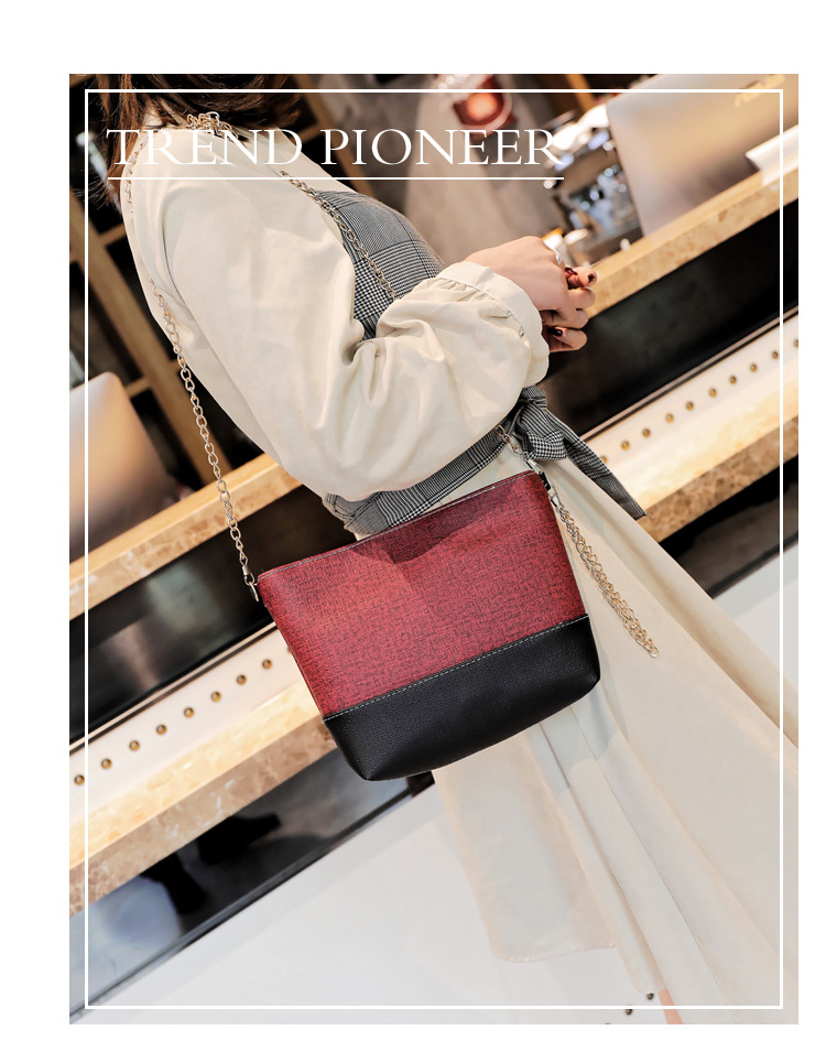 Fashion Claret-red Color-matching Decorated Bag,Shoulder bags