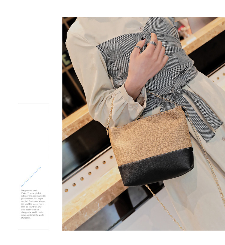 Fashion Khaki Color-matching Decorated Bag,Shoulder bags