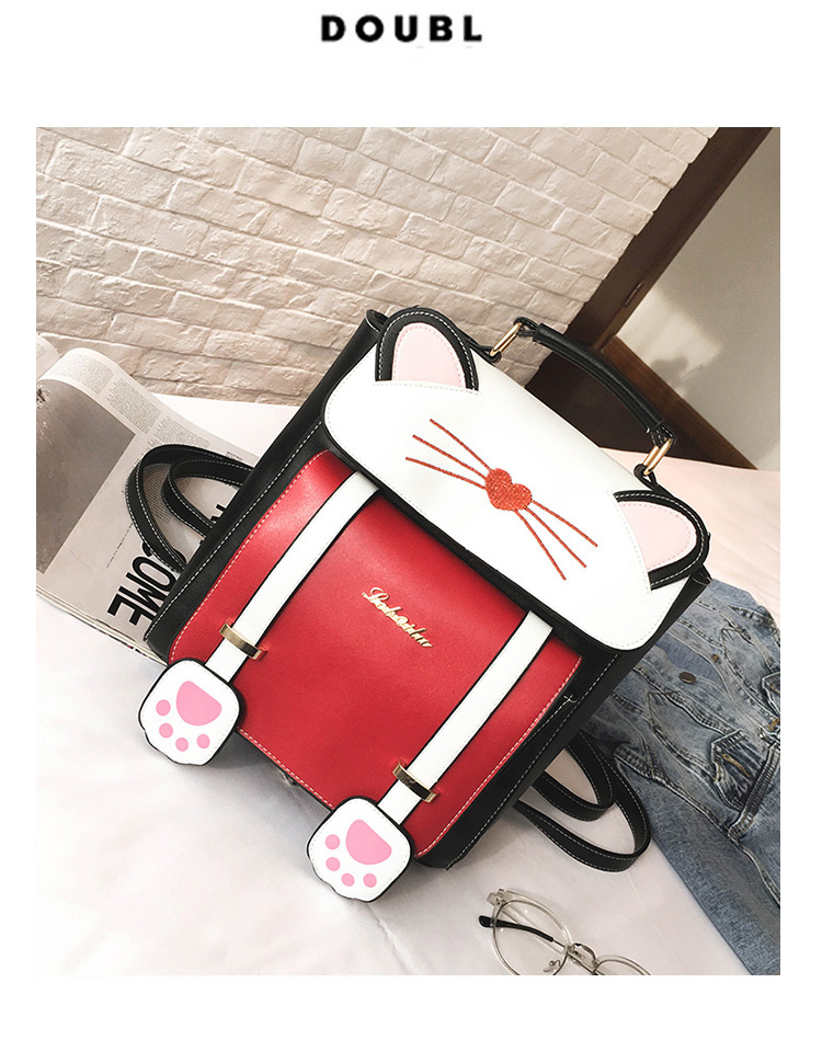 Fashion Navy Cat Shape Decorated Backpack,Backpack