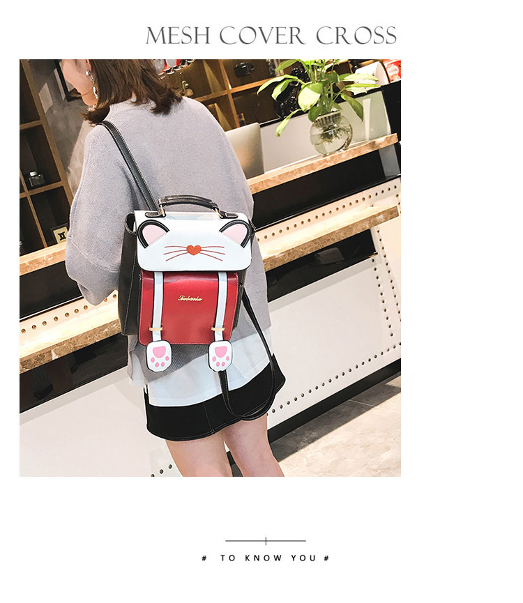 Fashion Black Cat Shape Decorated Backpack,Backpack