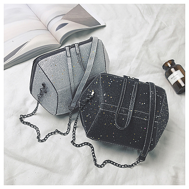 Fashion Black Paillette Shape Decorated Bag,Handbags