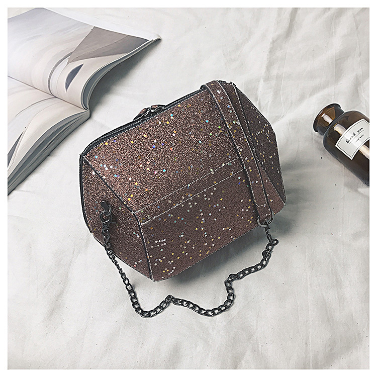 Fashion Khaki Paillette Shape Decorated Bag,Handbags