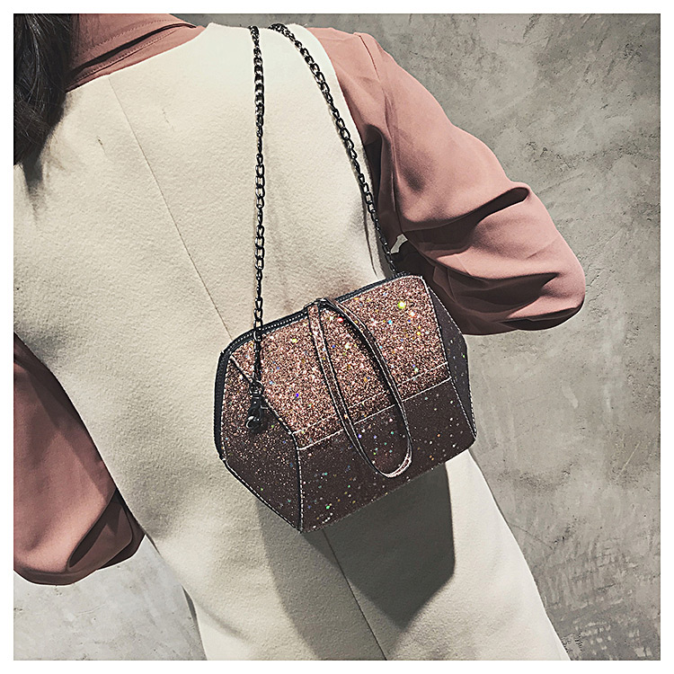 Fashion Black Paillette Shape Decorated Bag,Handbags