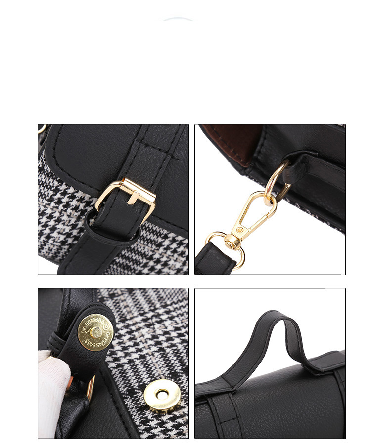 Fashion Gray Grid Shape Decorated Bag,Handbags