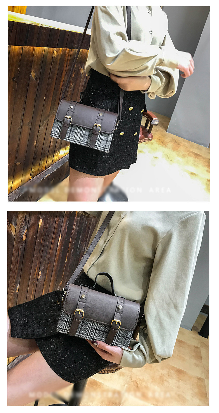 Fashion Black Grid Shape Decorated Bag,Handbags