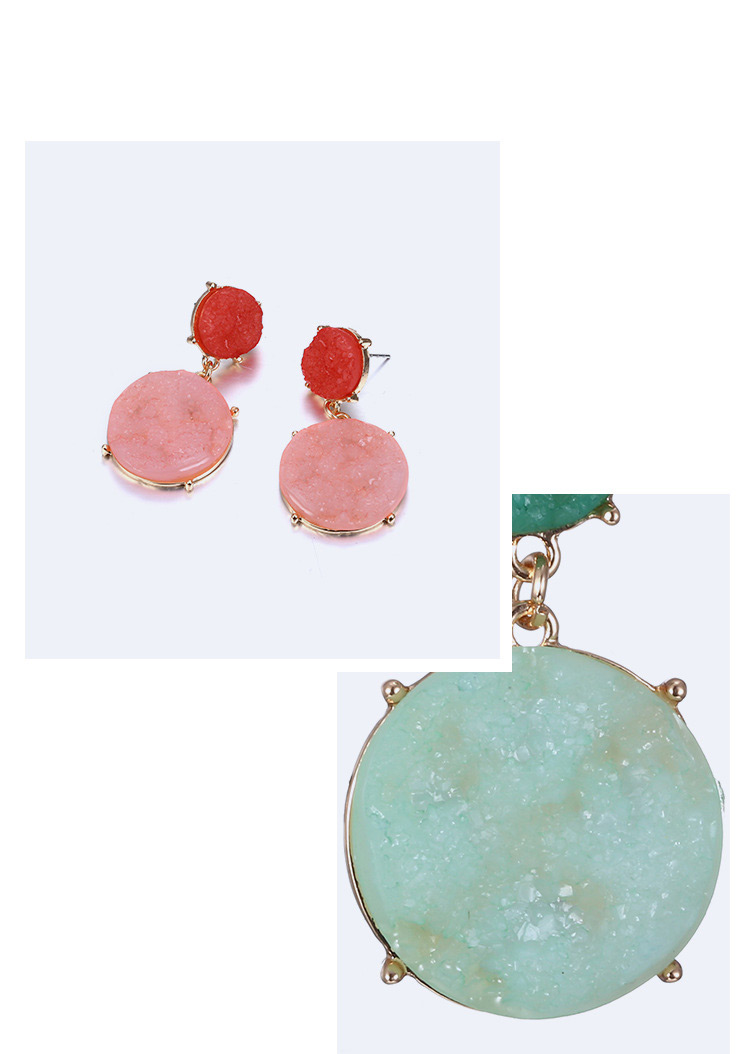 Fashion Red+pink Round Shape Decorated Earrings,Drop Earrings