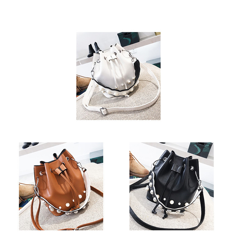 Fashion Brown Bucket Shape Decorated Bag,Shoulder bags
