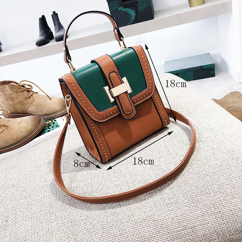 Fashion Green Belt Buckle Shape Decorated Bag,Handbags