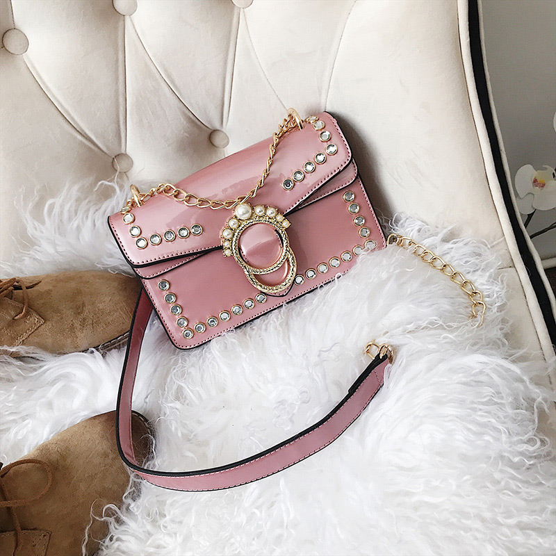 Fashion Pink Full Diamond Decorated Bag,Shoulder bags