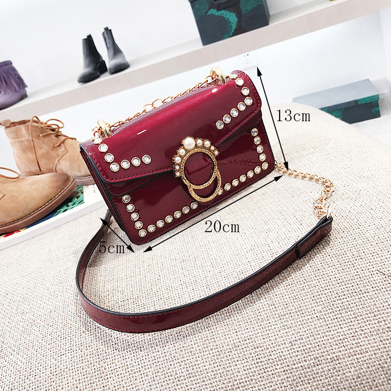 Fashion Claret-red Full Diamond Decorated Bag,Shoulder bags