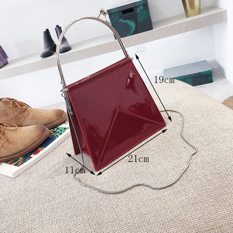 Fashion Claret-red Pure Color Decorated Bag,Handbags