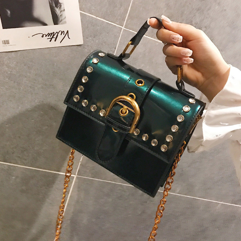 Fashion Black Belt Buckle Shape Decorated Bag,Handbags