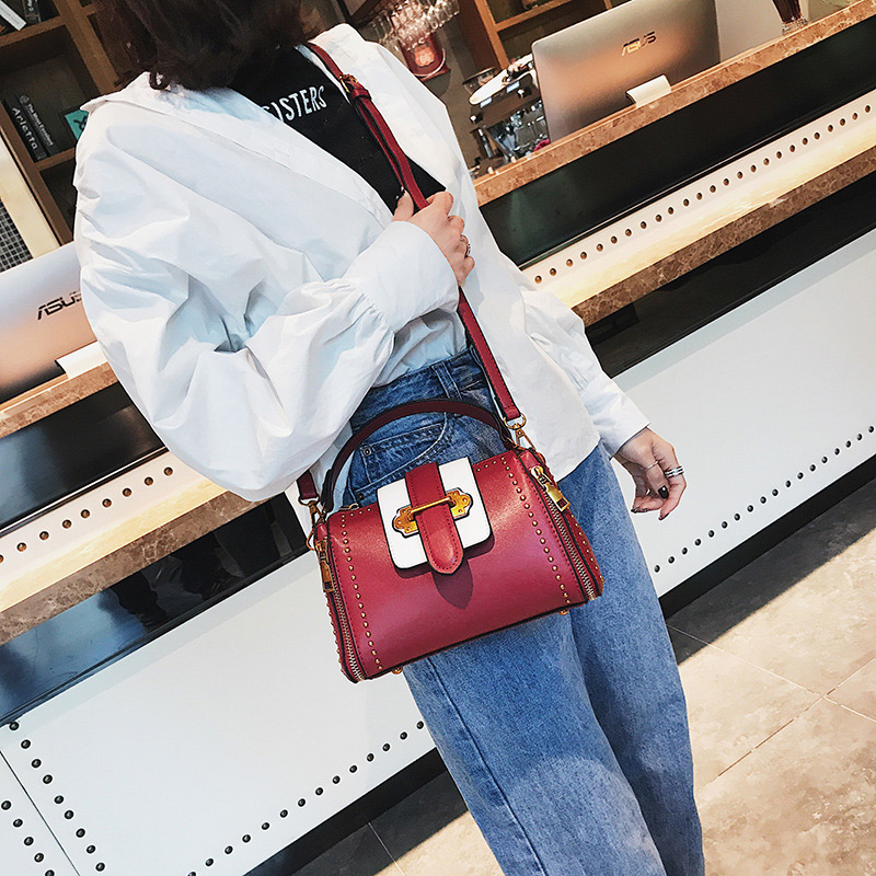 Fashion Red Rivet Decorated Simple Bag,Handbags