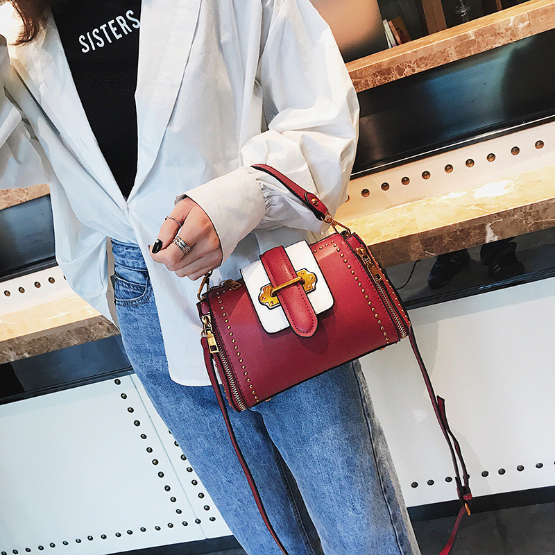 Fashion Red Rivet Decorated Simple Bag,Handbags