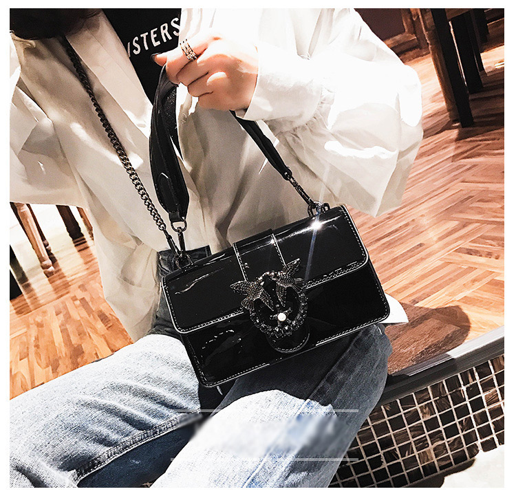 Fashion Black Bird Shape Decorated Square Bag,Shoulder bags