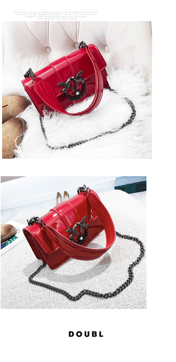 Fashion Claret-red Bird Shape Decorated Square Bag,Shoulder bags