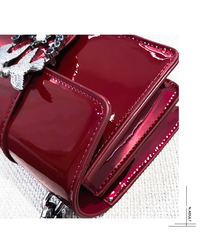 Fashion Claret-red Bird Shape Decorated Square Bag,Shoulder bags