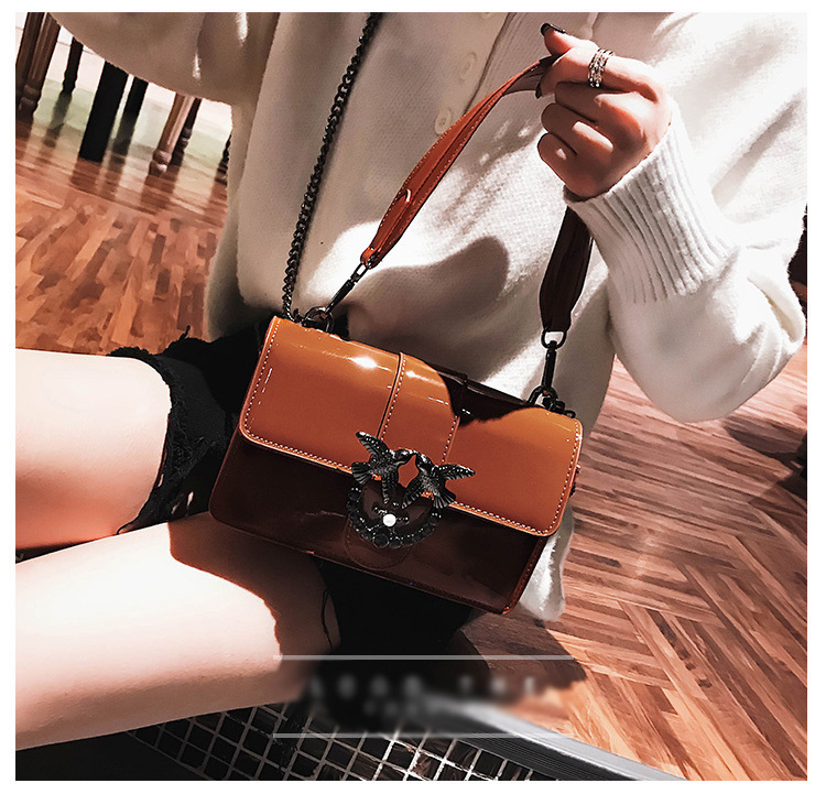 Fashion Brown Bird Shape Decorated Square Bag,Shoulder bags