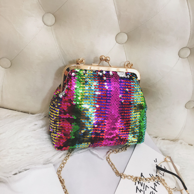 Fashion Multi-color Paillette Decorated Multi-color Bag,Shoulder bags