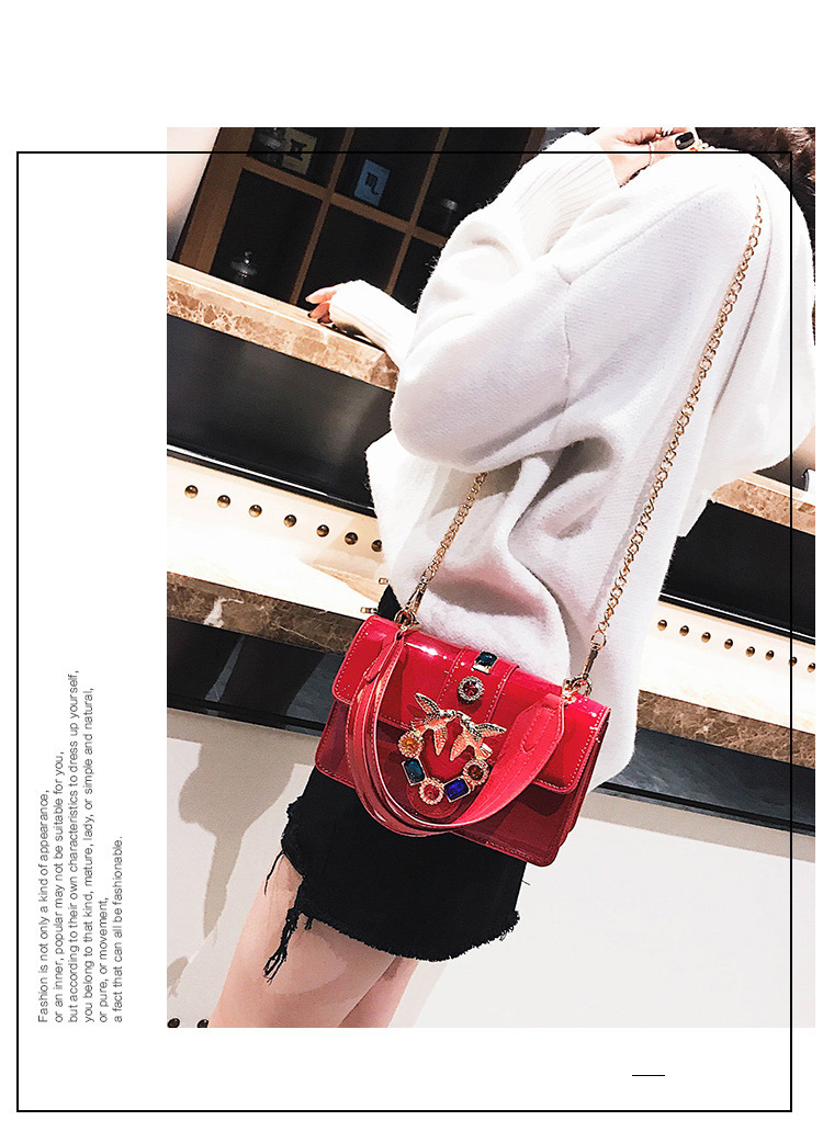 Fashion Red Diamond Decorated Square Bag,Shoulder bags