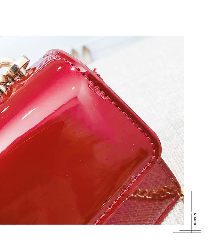 Fashion Claret-red Diamond Decorated Square Bag,Shoulder bags