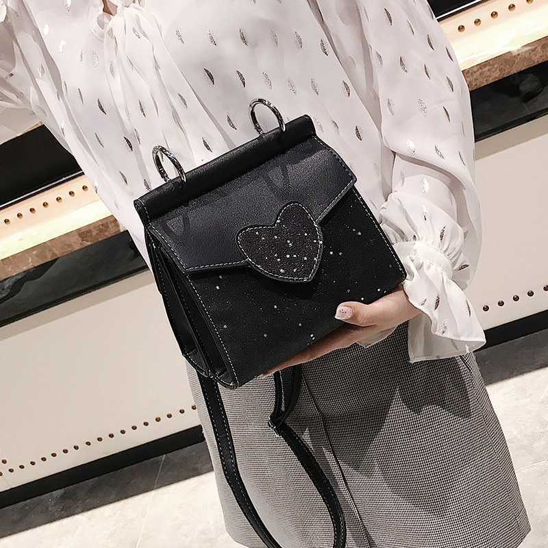 Fashion Brown Heart Shape Design Paillette Bag,Shoulder bags