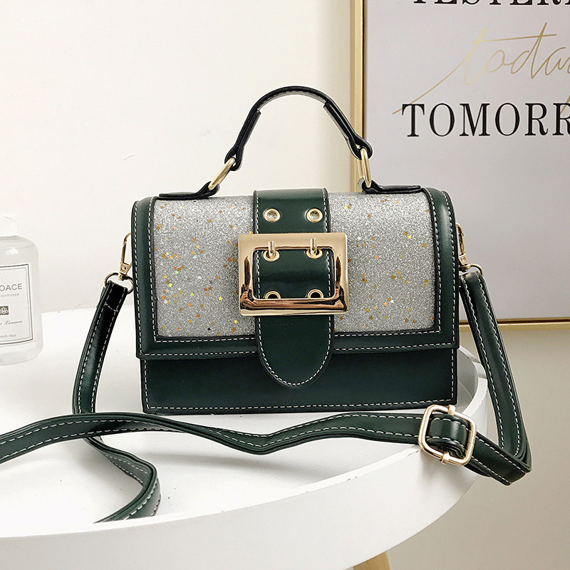 Fashion Green Belt Buckle Shape Decorated Bag,Handbags