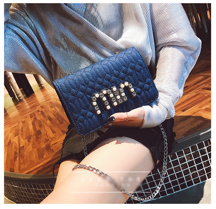 Fashion Blue Letter Shape Pattern Decorated Bag,Shoulder bags