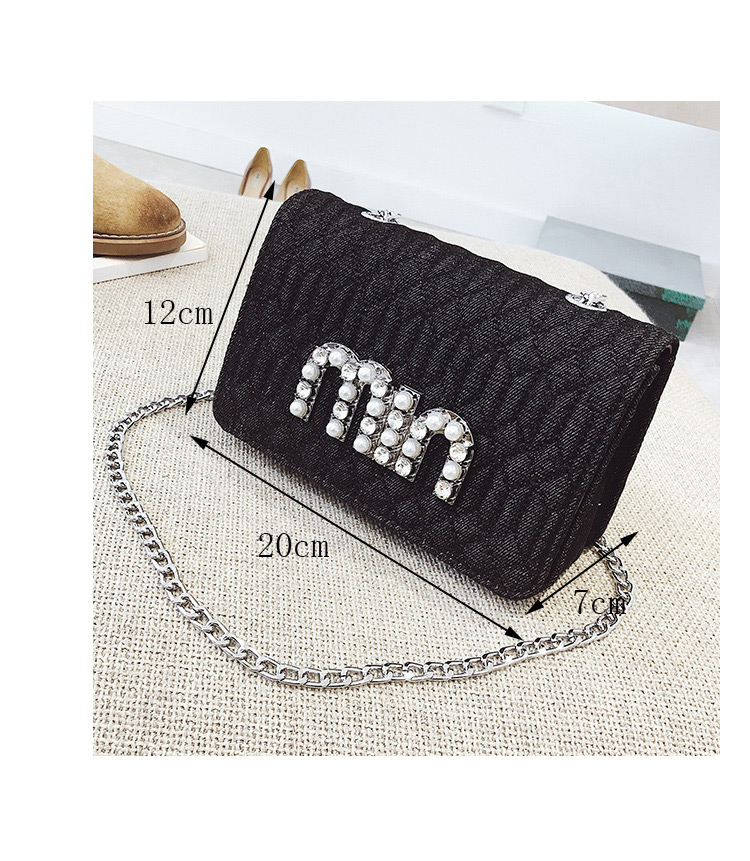 Fashion Black Letter Shape Pattern Decorated Bag,Shoulder bags