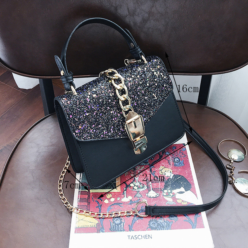 Fashion Multi-color Paillette Decorated Square Bag,Handbags