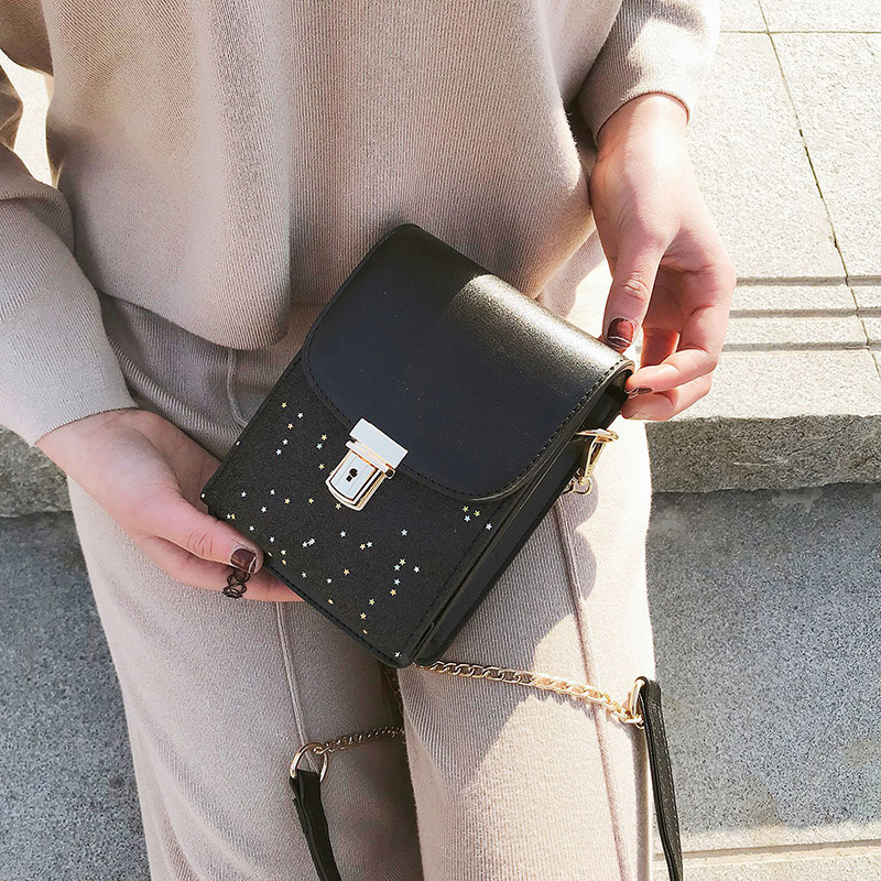 Fashion Black Star Shape Pattern Decorated Bag,Shoulder bags
