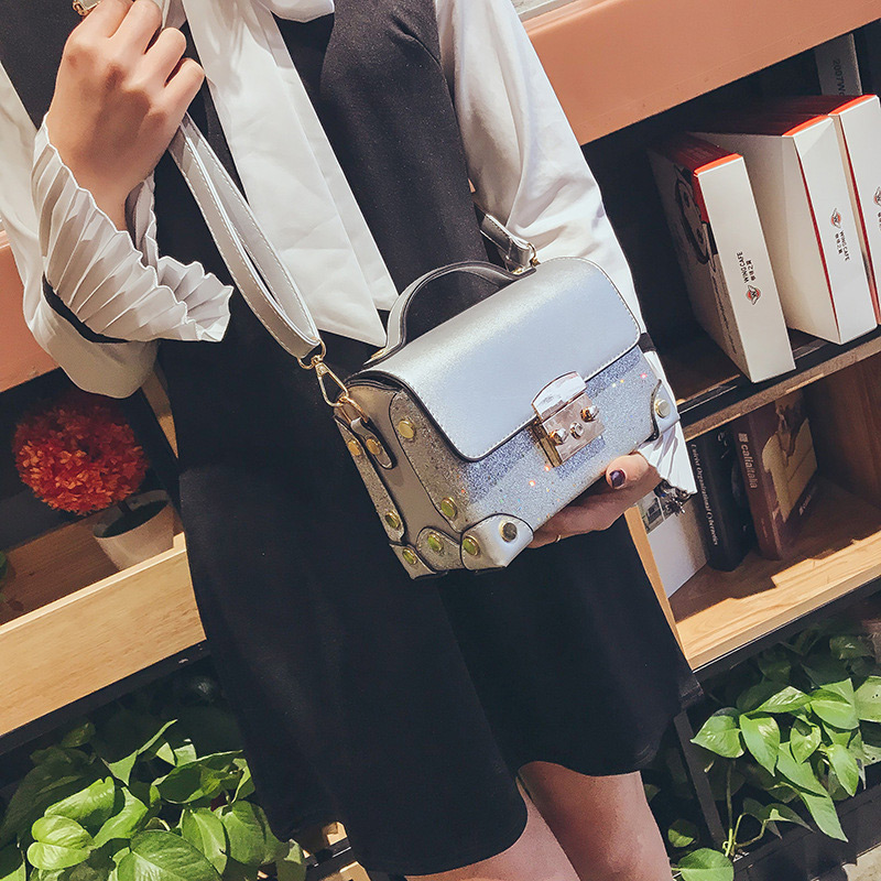Fashion Gray Belt Buckle Shape Decorated Bag,Handbags