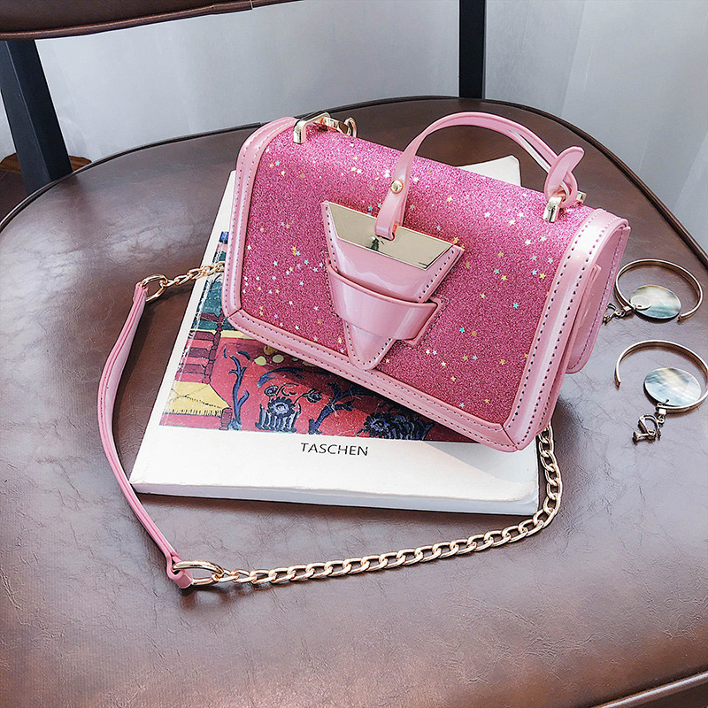 Fashion Pink Triangle Shape Decorated Bag,Shoulder bags