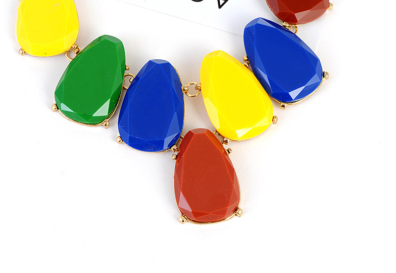 Fashion Multi-color Waterdrop Shape Design Necklace,Bib Necklaces