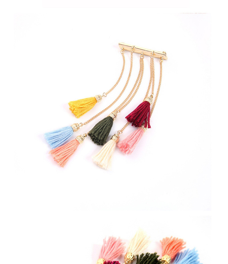 Fashion Multi-color Tassel Decorated Multi-color Earrings,Korean Brooches