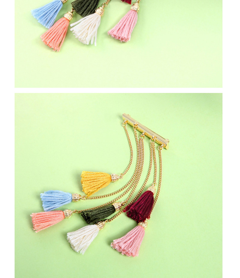 Fashion Multi-color Tassel Decorated Multi-color Earrings,Korean Brooches