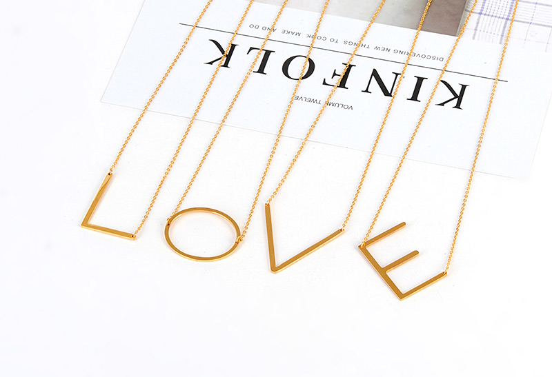Fashion Gold Color O Letter Shape Decorated Necklace,Necklaces