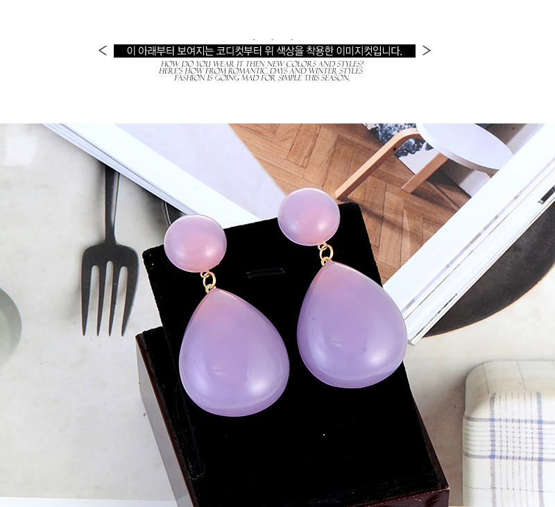 Fashion Light Pink Waterdrop Shape Decorated Earrings,Drop Earrings