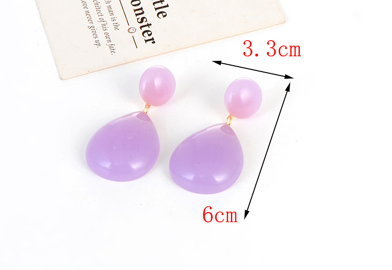 Fashion Purple Waterdrop Shape Decorated Earrings,Drop Earrings