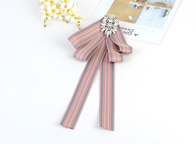 Fashion Pink Geometric Shape Decorated Bowknot Brooch,Korean Brooches