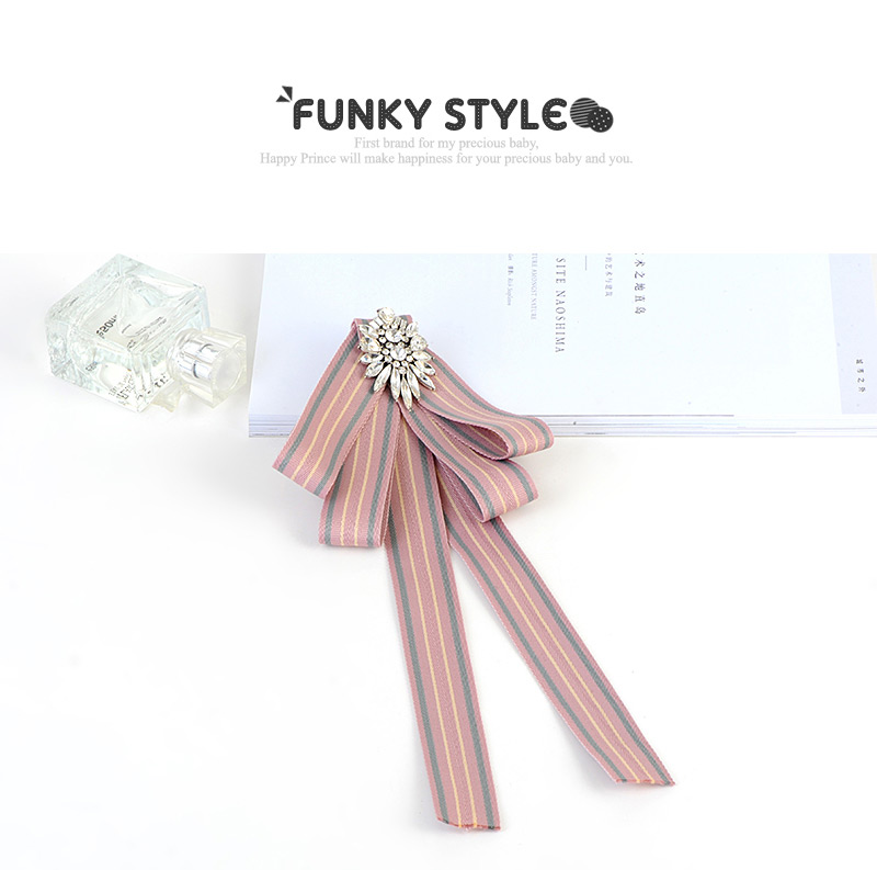 Fashion Pink Geometric Shape Decorated Bowknot Brooch,Korean Brooches
