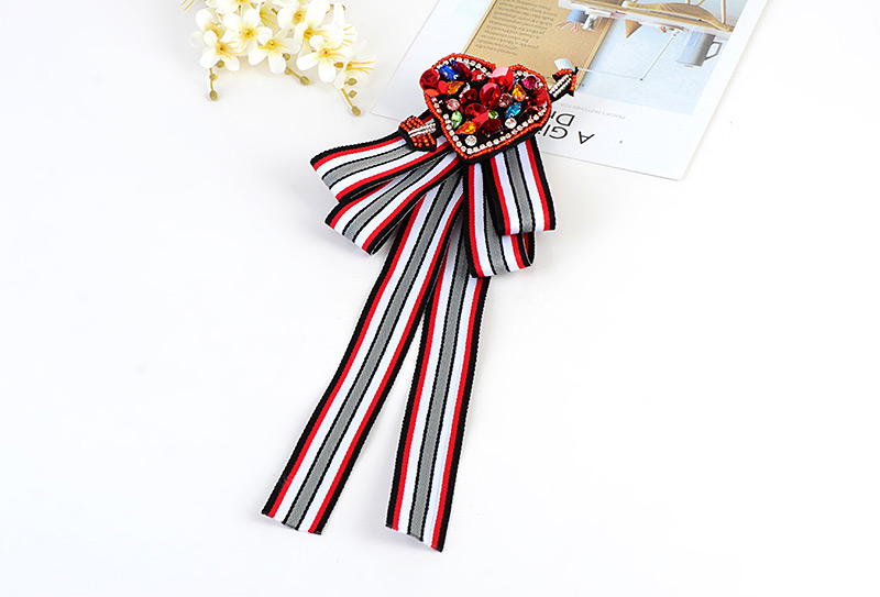 Fashion Red+black Heart Shape Decorated Bowknot Brooch,Korean Brooches